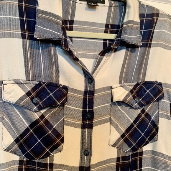 SANCTUARY Boyfriend Forever Blue Plaid Flannel - Picture 6 of 8